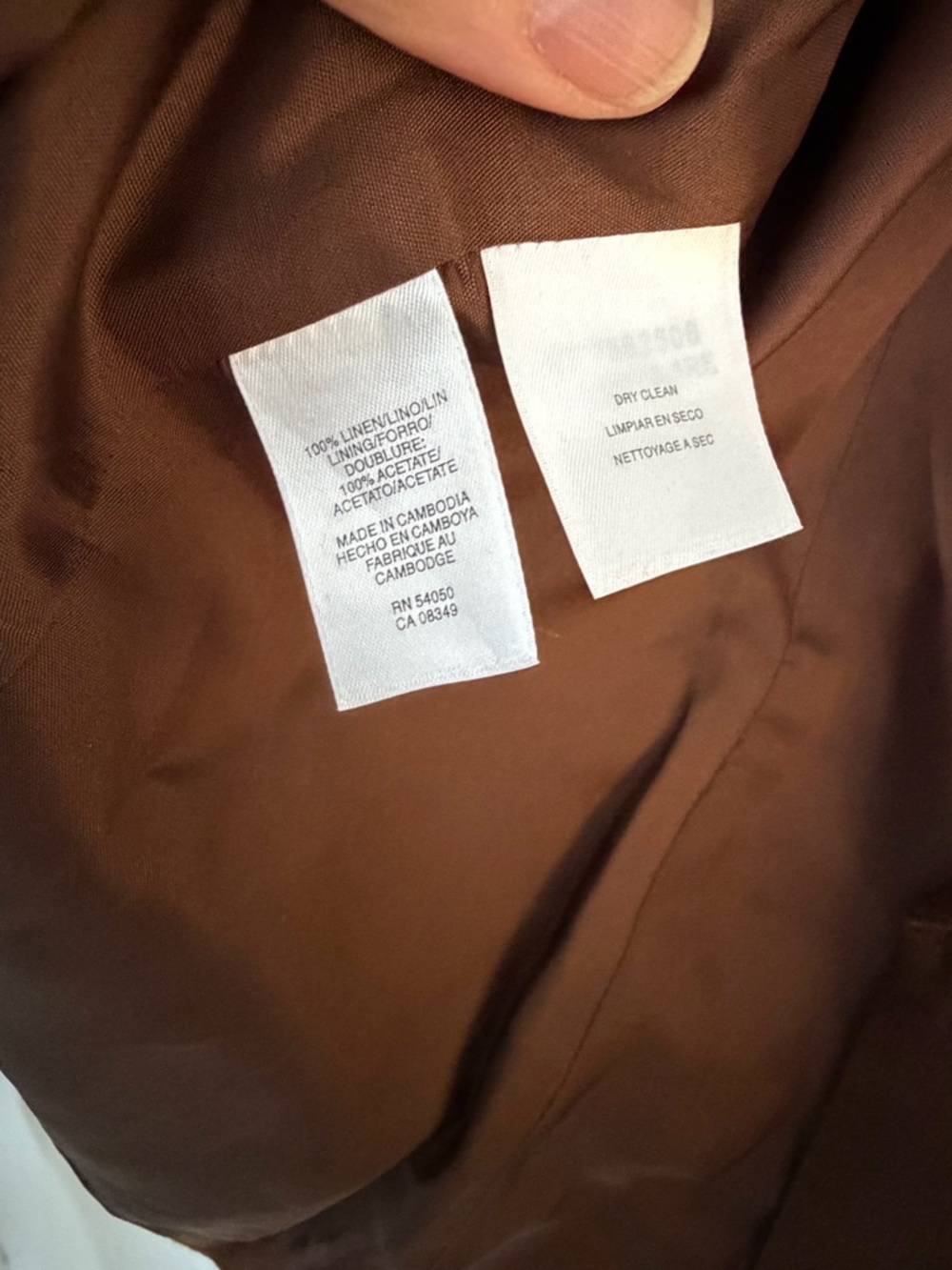 Anne Klein Brown Lightweight 100% Linen Jacket - Picture 7 of 9